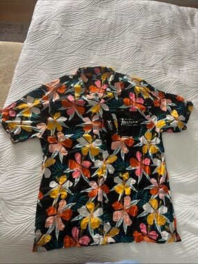 San Diego Club Marina Cocktails Men's Short-Sleeve Floral Shirt - Black Multi XL